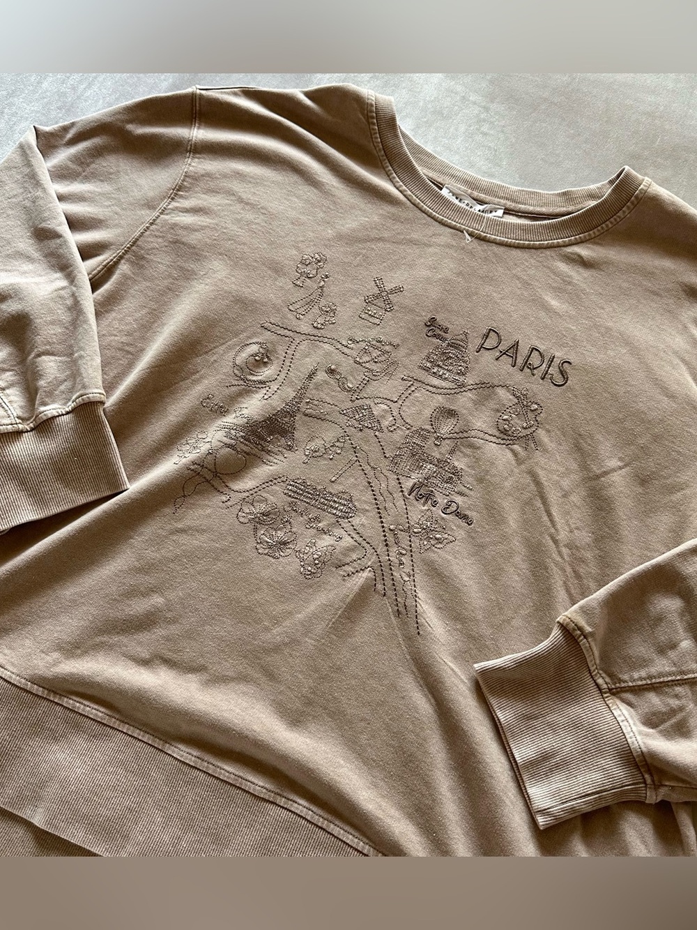 super soft beige paris france sweatshirt / size 3x